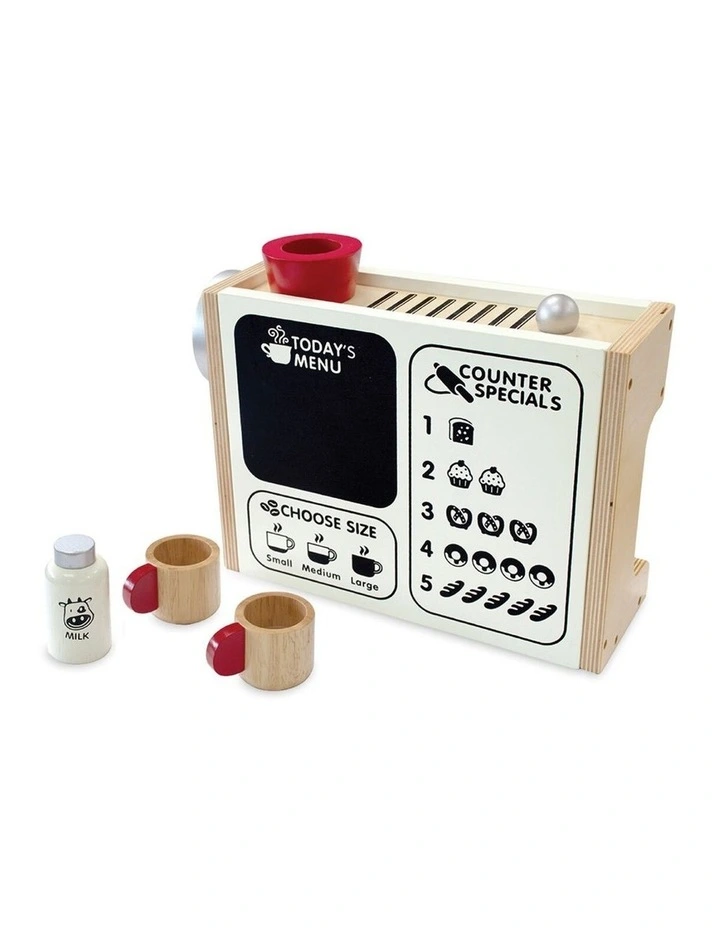 Im Toy Barista Coffee Maker Wooden Kids Pretend Play Set Natural 3  image 2
