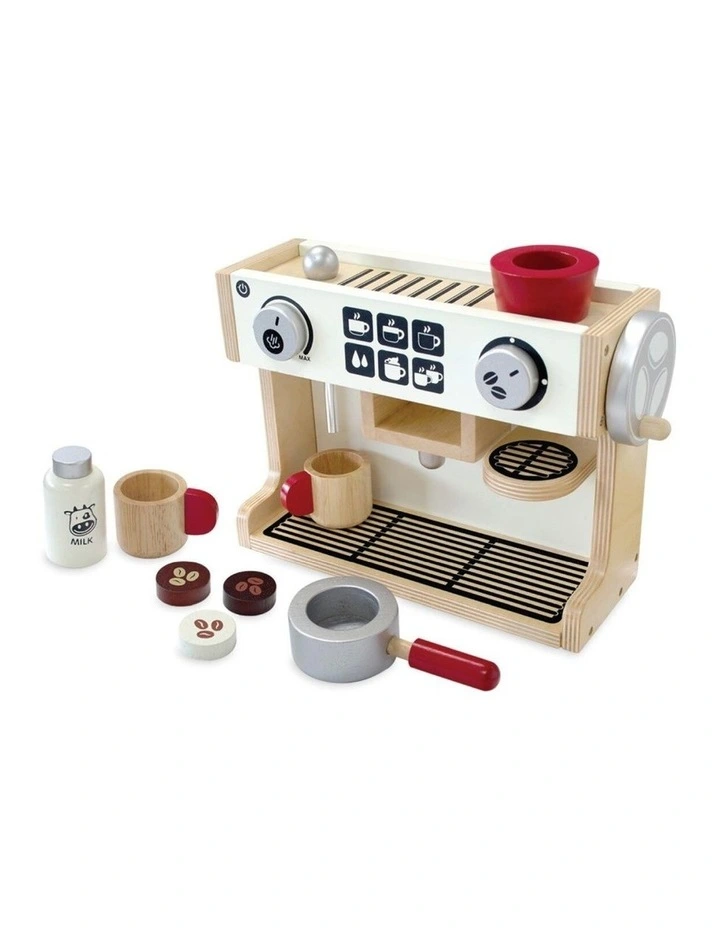 Im Toy Barista Coffee Maker Wooden Kids Pretend Play Set Natural 3  image 3