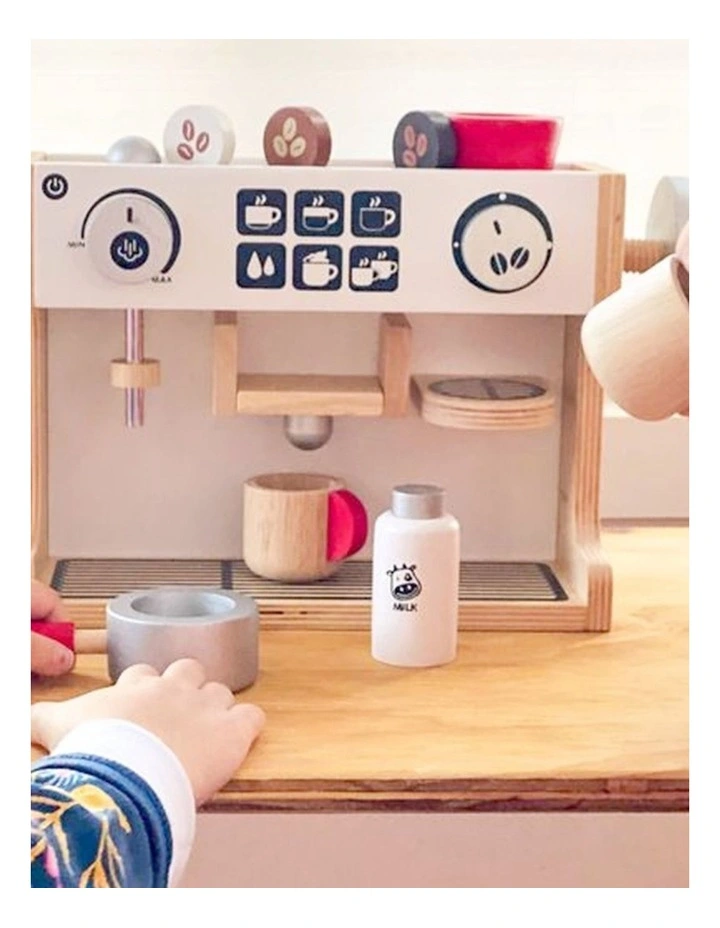 Im Toy Barista Coffee Maker Wooden Kids Pretend Play Set Natural 3  image 4