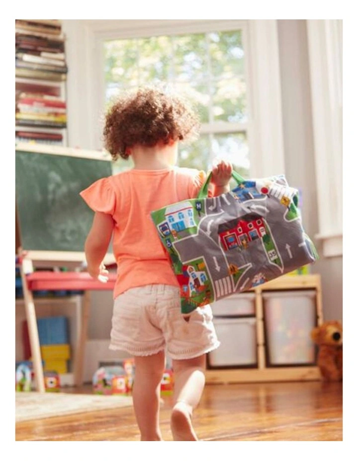 Melissa & Doug Take Along Town Play Mat with 9 Soft Vehicles Kids Toy 6m image 3