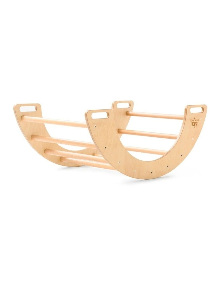 Kinderfeets Wooden Pikler Rocking And Climbing Arch Kids Toy 1y  Natural image 2