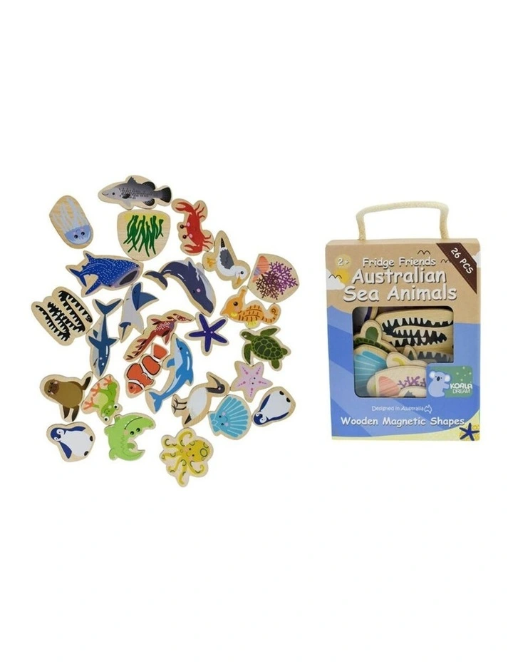 25pc Koala Dream Fridge Friends Australian Sea Animals Wooden Magnets 3 image 1