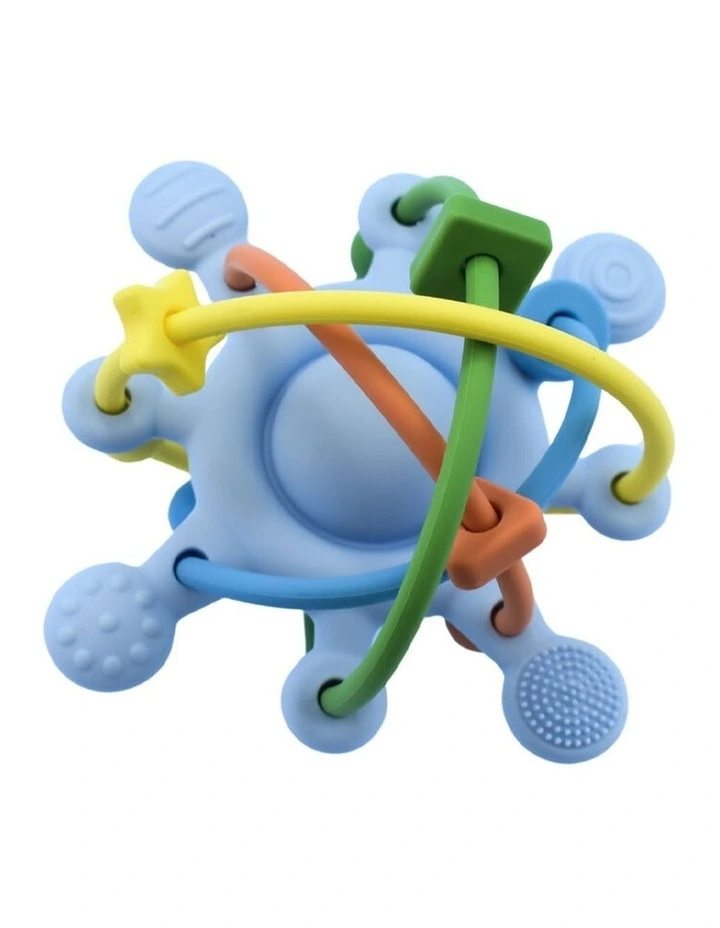 Koala Dream Silicone Sensory Space Rattle Teether Blue Baby Toy 4 image 1