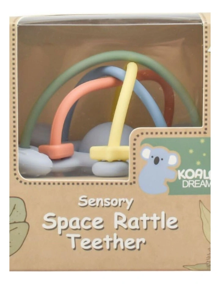 Koala Dream Silicone Sensory Space Rattle Teether Blue Baby Toy 4 image 2