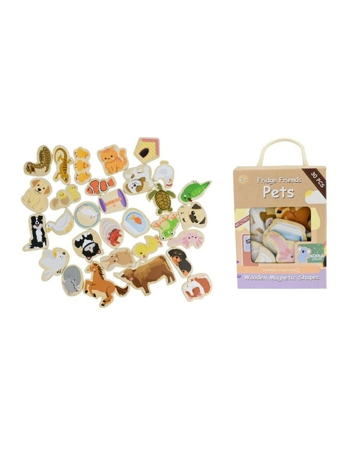 30pc Koala Dream Fridge Friends Pets Wooden Magnets Kids Educational 2y image 1