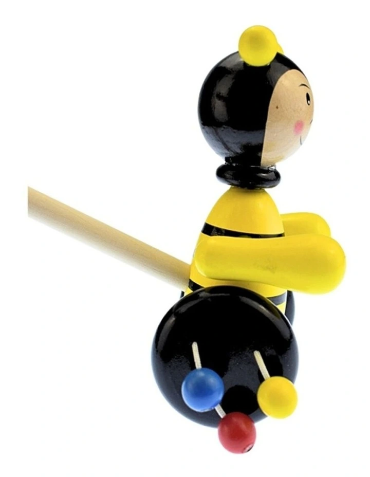 Kaper Kidz Push Along Wooden Bee Spinning Beads Toddler Toy 18 Months image 2