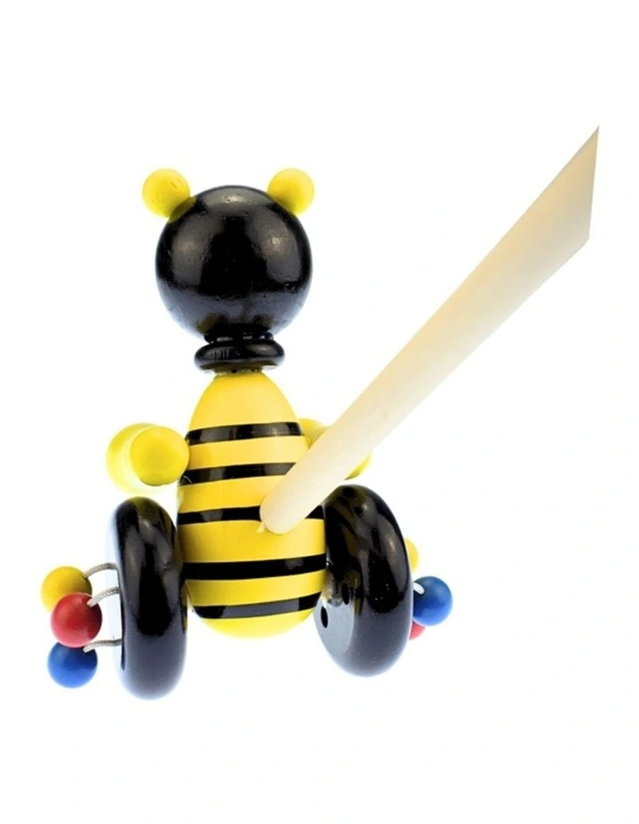 Kaper Kidz Push Along Wooden Bee Spinning Beads Toddler Toy 18 Months image 3