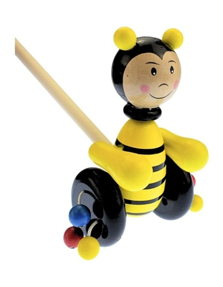 Kaper Kidz Push Along Wooden Bee Spinning Beads Toddler Toy 18 Months image 5