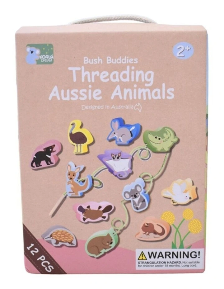 Koala Dream Bush Buddies Threading Aussie Animals Wooden Toy Set 2y image 1