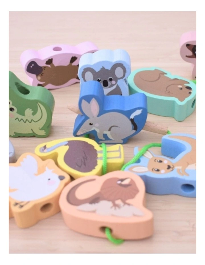 Koala Dream Bush Buddies Threading Aussie Animals Wooden Toy Set 2y image 2