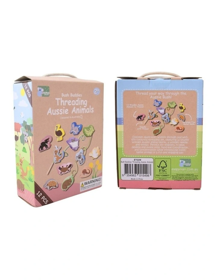 Koala Dream Bush Buddies Threading Aussie Animals Wooden Toy Set 2y image 5