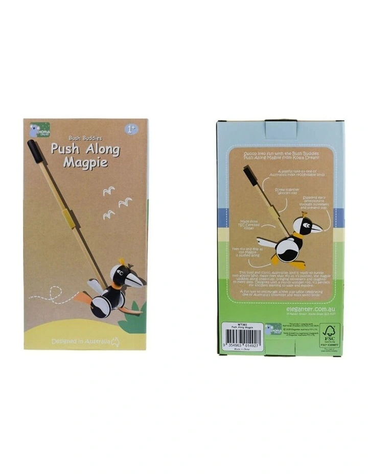 Koala Dream Wooden Push Along Magpie Baby Toddler Walker Toy 12 Months Plus image 3