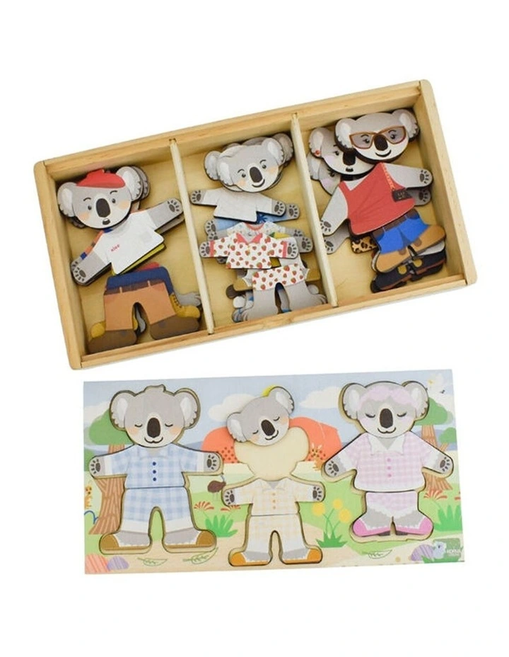 Koala Dream Wooden Dressing Up Koala Family Toy With Expressions 18m image 3