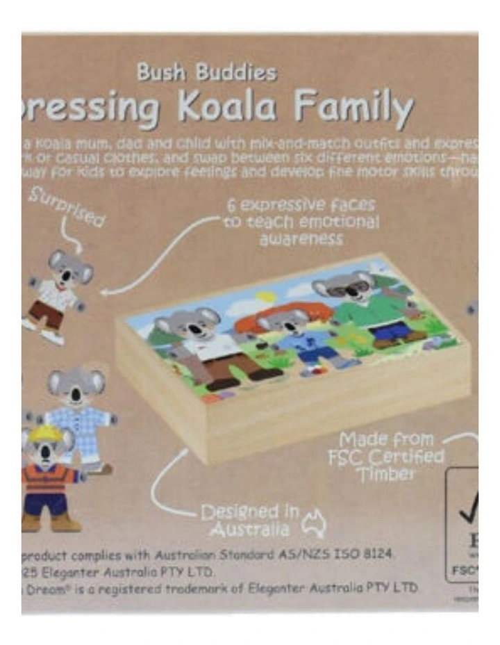 Koala Dream Wooden Dressing Up Koala Family Toy With Expressions 18m image 4