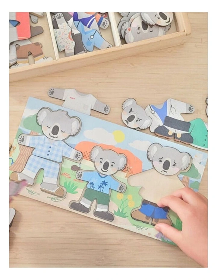 Koala Dream Wooden Dressing Up Koala Family Toy With Expressions 18m image 5