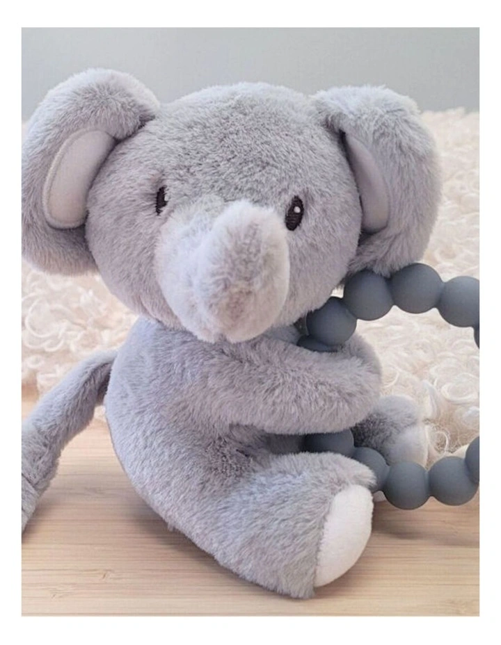 Koala Dream Snuggle Pal Ellis Elephant With Silicone Teething Ring Grey 0m  image 5