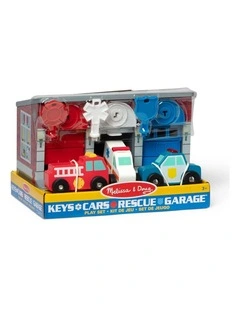 Melissa & Doug Lock Roll Rescue Truck Garage Wooden Kids Toy Multi-Colour 3