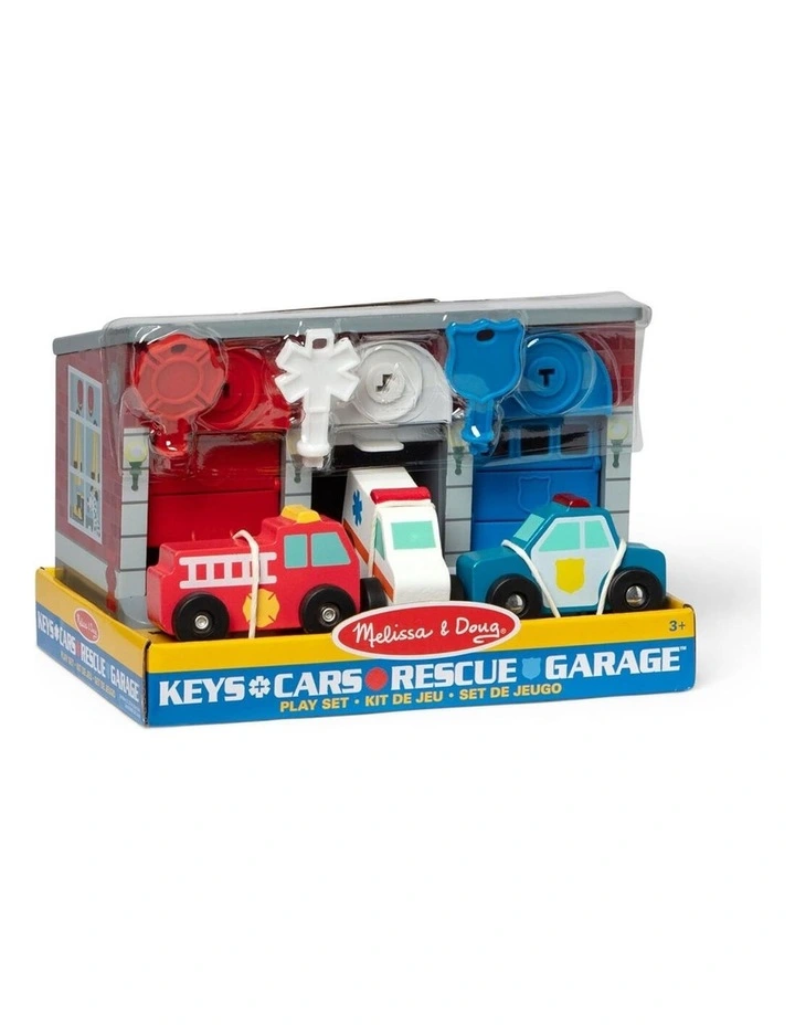 Melissa & Doug Lock Roll Rescue Truck Garage Wooden Kids Toy Multi-Colour 3 image 1