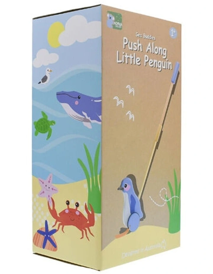 Koala Dream Wooden Push Along Little Penguin Baby Toddler Walker Toy 12m image 3