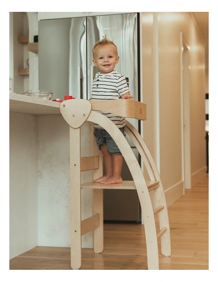 Kinderfeets Wooden Pikler Observation Tower Kids Toy 1y  Natural Wood 92.5cm image 3