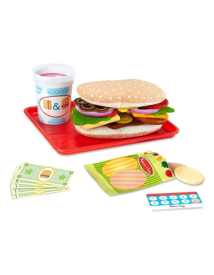 Melissa & Doug Slice Stack Sandwich Counter Pretend Play Kids Toy Set 3y  image 2