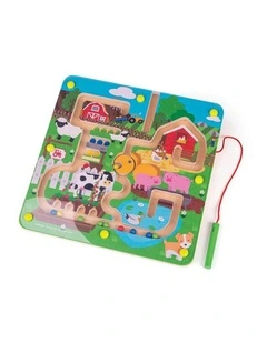 Bigjigs Toys Farmyard Maze Puzzle Kids Wooden Toy Fun 3y 