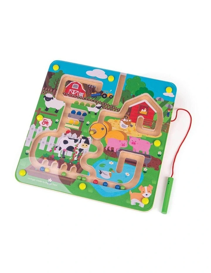Bigjigs Toys Farmyard Maze Puzzle Kids Wooden Toy Fun 3y  image 1