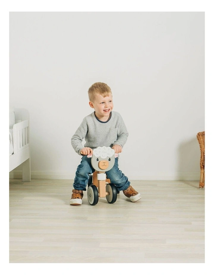 Bigjigs Toys Wooden Four Wheeled Ride On Sheep Play Toy 45.4x36.6cm 18m  image 2