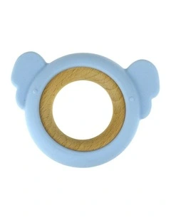 Koala Dream Silicone Wooden Koala Baby Toddler Chew Teether Blue 4M 