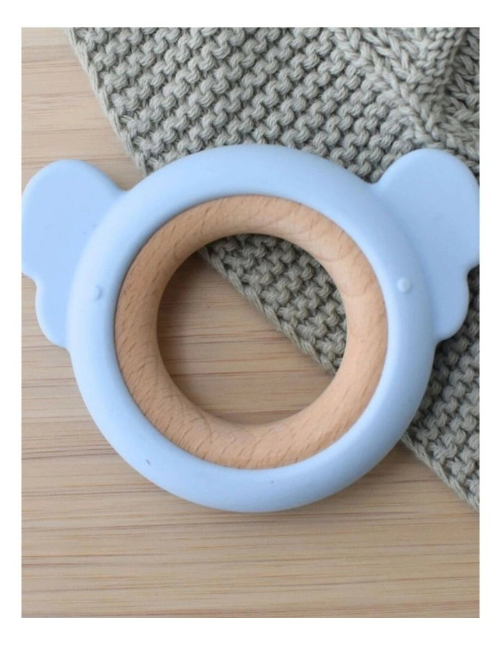 Koala Dream Silicone Wooden Koala Baby Toddler Chew Teether Blue 4M  image 3