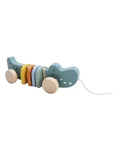 Kaper Kidz Wooden Pull A Long Crocodile Kids Toddler Toy 12 Months Plus