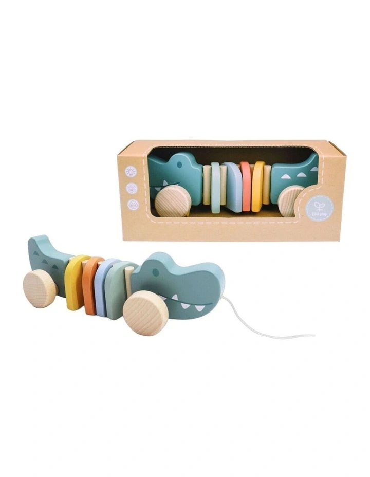 Kaper Kidz Wooden Pull A Long Crocodile Kids Toddler Toy 12 Months Plus image 2