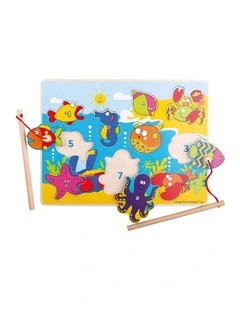 Bigjigs Toys Magnetic Fishing Fun Kids Wooden Toy 18m  Multicoloured 30cm