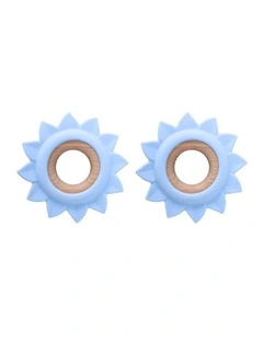 2 Pack Koala Dream Silicone Soothing Teether Blue Sunflower Design 4M 