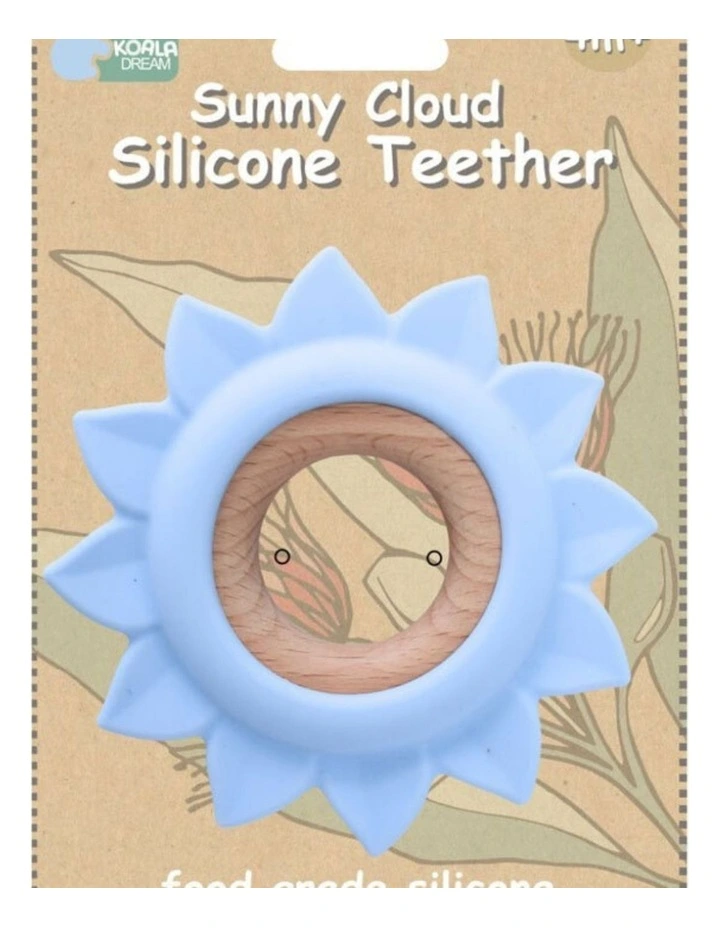 2 Pack Koala Dream Silicone Soothing Teether Blue Sunflower Design 4M  image 2