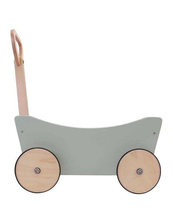 Kinderfeets Pull Wagon Walker Kids Wooden Toy Silver Sage 12m  image 1