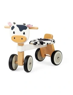 Bigjigs Toys Wooden Ride On Cow Role Play Kids Pretend Toy 45.3x36.2cm