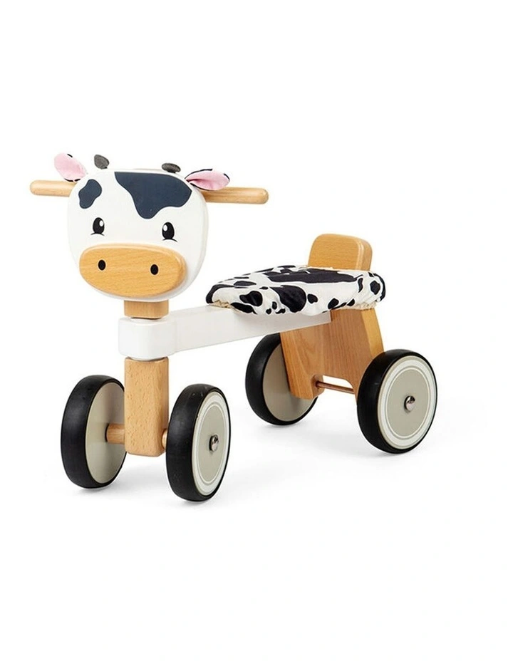 Bigjigs Toys Wooden Ride On Cow Role Play Kids Pretend Toy 45.3x36.2cm image 1