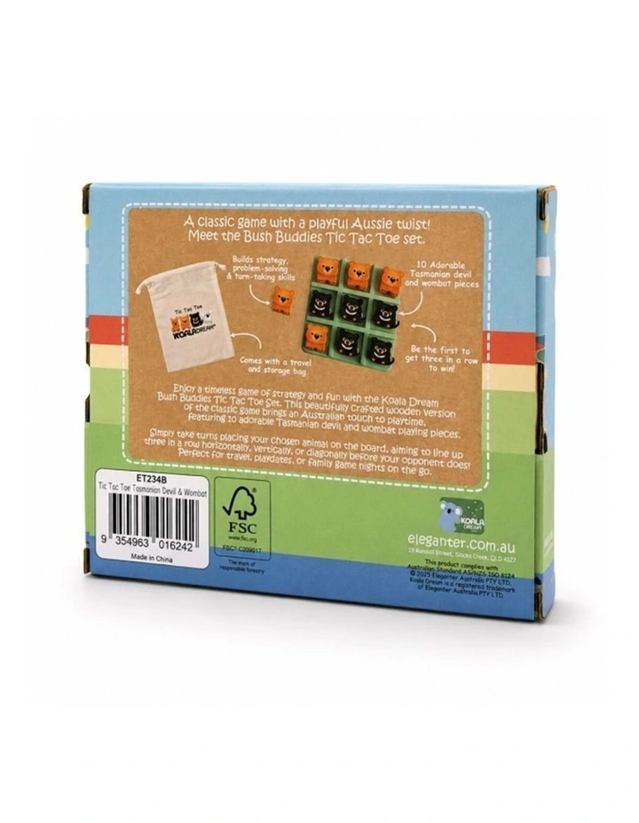 Koala Dream Kids Bush Buddies Tic Tac Toe Game Wombat Tasmanian Devil 3y image 6