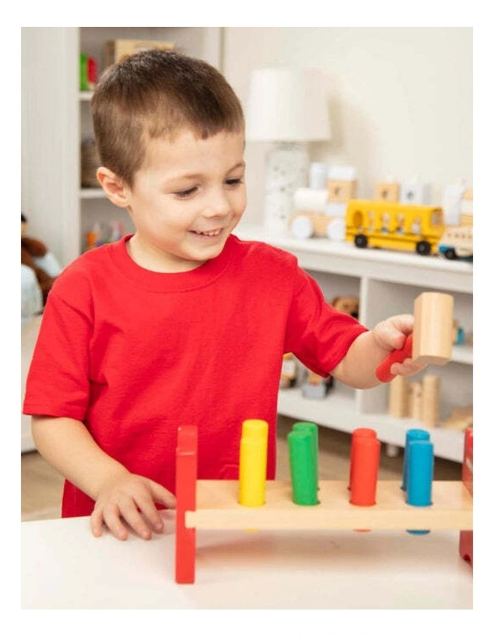 Melissa & Doug Pound-A-Peg Wooden Hammer Toy Colorful Pegs Kids 2 image 2