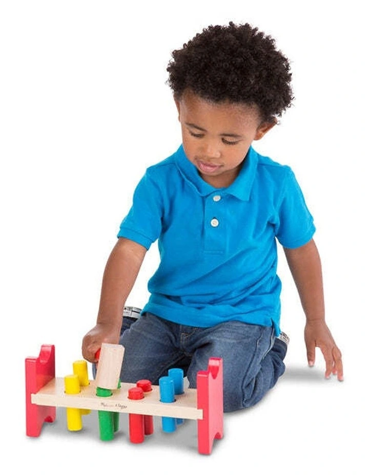 Melissa & Doug Pound-A-Peg Wooden Hammer Toy Colorful Pegs Kids 2 image 4