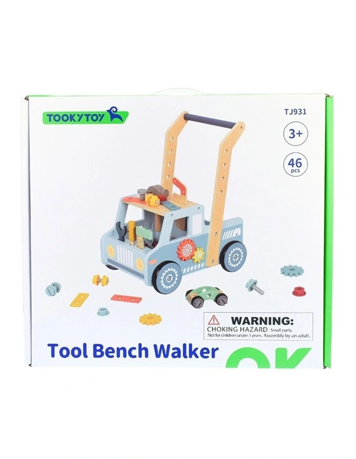 Tooky Toy Tool Bench Truck Push Walker With Tools And Accessories Kids 3y image 4