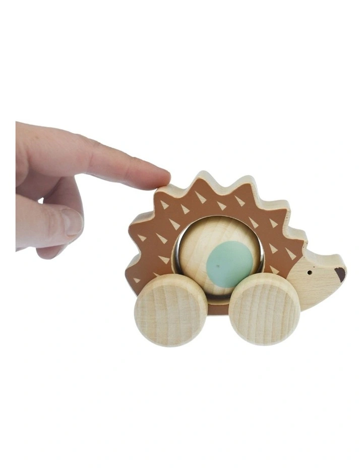 Kaper Kidz Eco Play Push A Long Spinning Hedgehog Kids Wooden Toy 12m  image 4