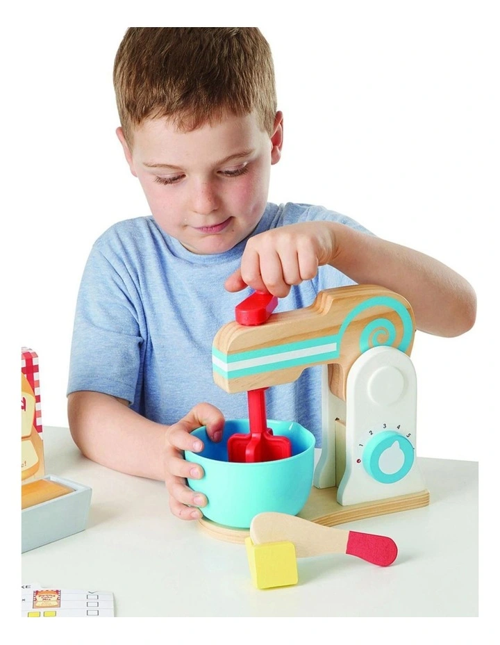 Melissa & Doug Wooden Make-A-Cake Mixer Set Kids Pretend Play Toy 3y image 3