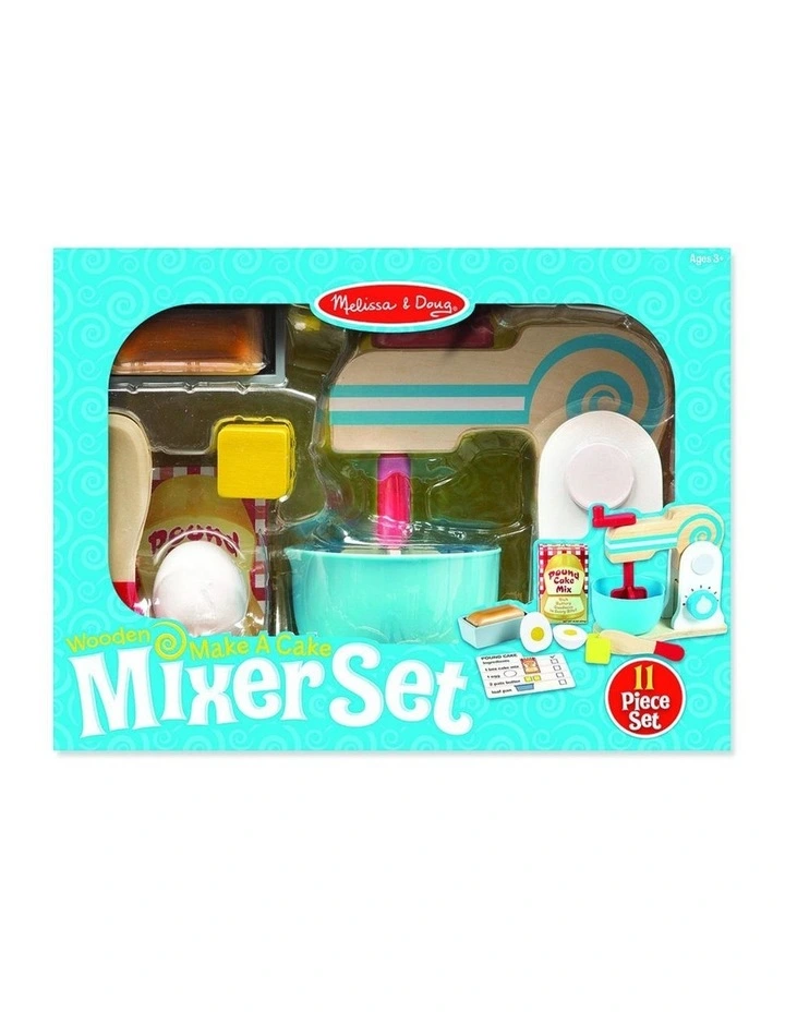 Melissa & Doug Wooden Make-A-Cake Mixer Set Kids Pretend Play Toy 3y image 6