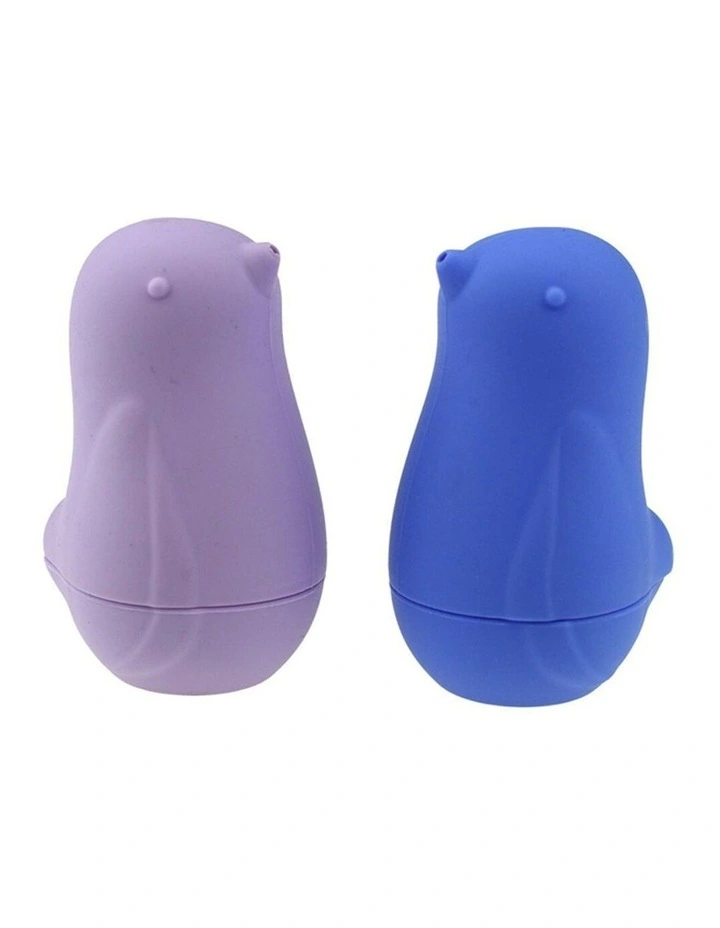 2pc Koala Dream Silicone Bath Birds Pouring Toy Set Purple Kids 10m Safe image 2