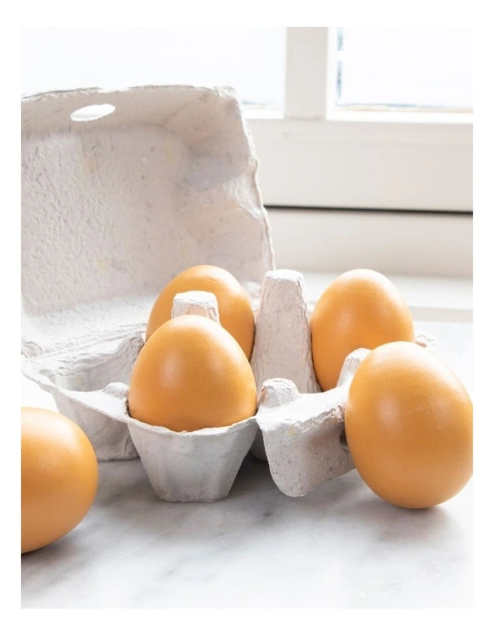 6pc New Classic Toys Wooden Eggs in a Carton Kids Pretend Play Toy 24m image 3