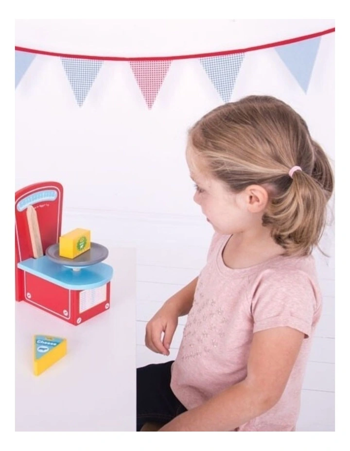 Bigjigs Toys 23cm Wooden Scales Kids Pretend Play Toy 3y  Multicoloured image 2