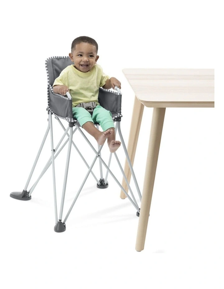 Bright Starts Pop 'N Dine Portable On-The-Go Toddler High Chair Grey 6m image 2