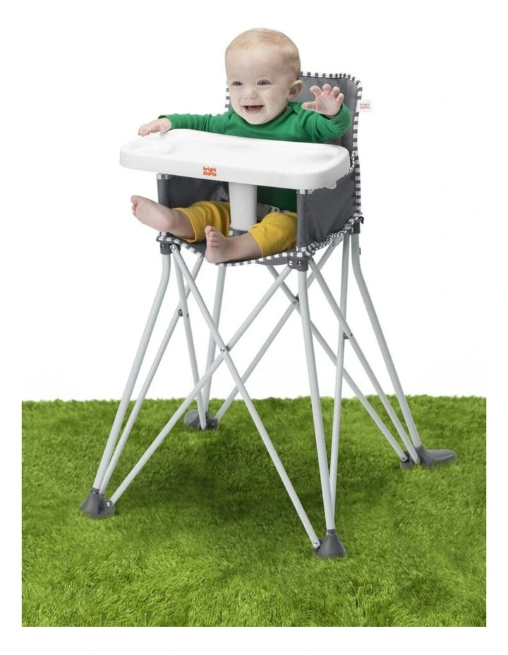 Bright Starts Pop 'N Dine Portable On-The-Go Toddler High Chair Grey 6m image 3